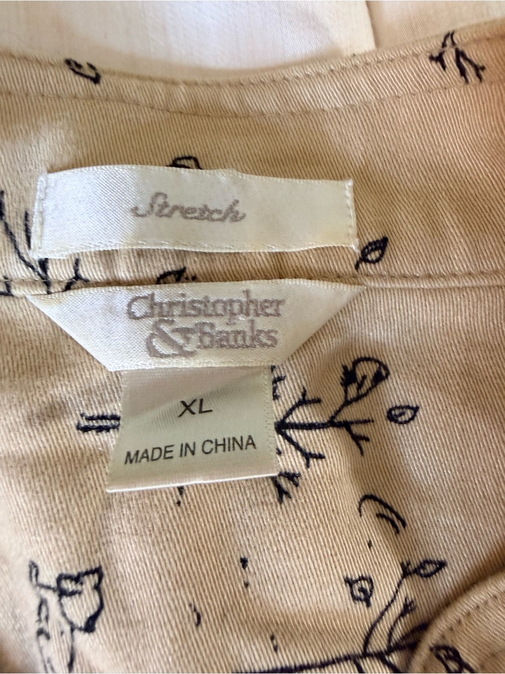 Christopher&Banks vintage Autumn Dog walk print lightweight denim stretch jacket - Picture 16 of 17